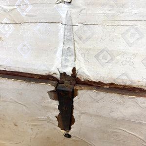 A Painted Antique Blanket Box or Coffee Table With Iron Handles