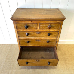 An Antique 19th Century French Pine Chest of Drawers Dresser