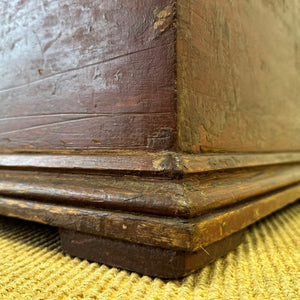A Painted Antique Blanket Box or Coffee Table With Iron Handles