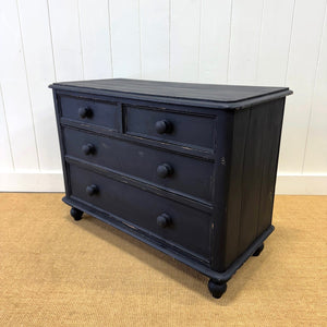 An Ebonized English Pine Chest of Drawers Dresser c1890