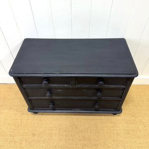 An Ebonized English Pine Chest of Drawers Dresser c1890