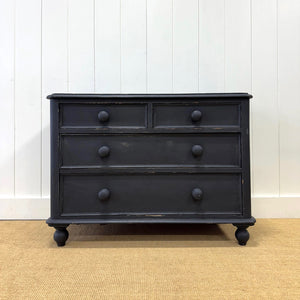 An Ebonized English Pine Chest of Drawers Dresser c1890