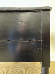 An English Pine Ebonized Console Side Table with Brass Castors c1820