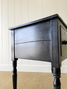 An English Pine Ebonized Console Side Table with Brass Castors c1820