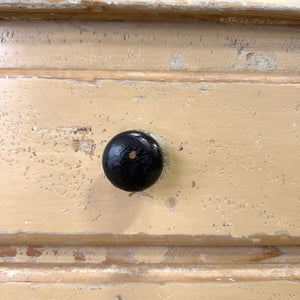 An Antique English Pine Chest of Drawers Dresser With Tulip Feet in Old Paint c1890