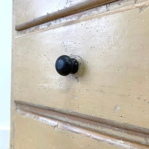 An Antique English Pine Chest of Drawers Dresser With Tulip Feet in Old Paint c1890