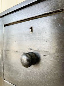 An English Pine Ebonized Console Side Table with Brass Castors c1820