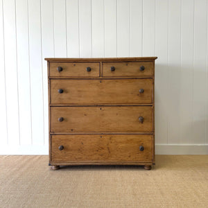 A Large 19th Century English Pine Chest of Drawers/Dresser with Tulip Feet