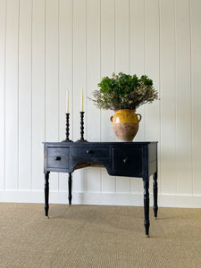 An English Pine Ebonized Console Side Table with Brass Castors c1820