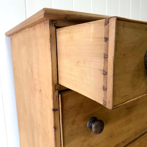 A Large 19th Century English Pine Chest of Drawers/Dresser with Tulip Feet
