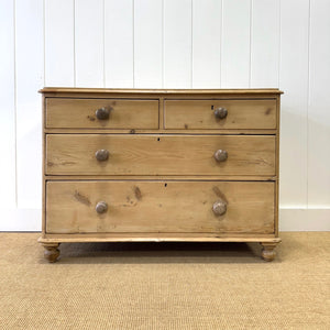 An Antique English Pine Chest of Drawers Dresser Tulip Feet c1890