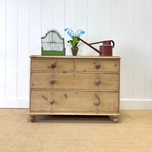 An Antique English Pine Chest of Drawers Dresser Tulip Feet c1890