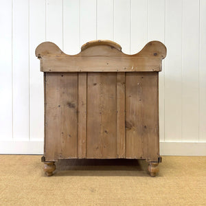 An Antique English Pine Chest of Drawers Dresser Tulip Feet with Gallery c1890