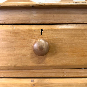 An Antique English Pine Chest of Drawers Dresser Tulip Feet with Gallery c1890