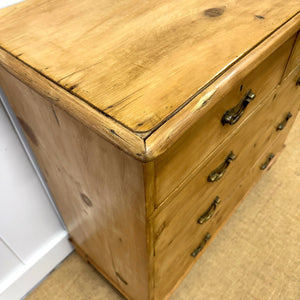A 19th Century English Pine Chest of Drawers/Dresser with Brass Hardware