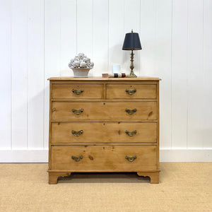 A 19th Century English Pine Chest of Drawers/Dresser with Brass Hardware
