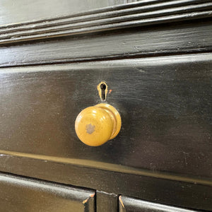 A 19th Century English Pine Ebonized Linen Press Cupboard