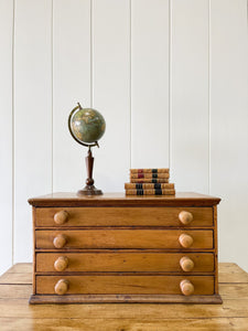 An English Pine Bank of Drawers Wooden Knobs c1890