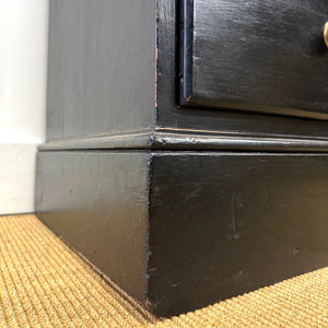 A 19th Century English Pine Ebonized Linen Press Cupboard