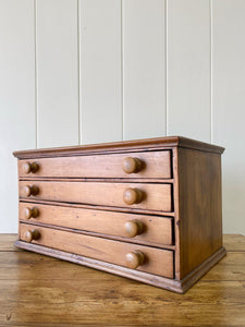 An English Pine Bank of Drawers Wooden Knobs c1890