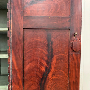 A 19th Century English Pine Ebonized Linen Press Cupboard