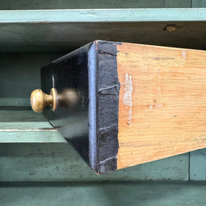 A 19th Century English Pine Ebonized Linen Press Cupboard