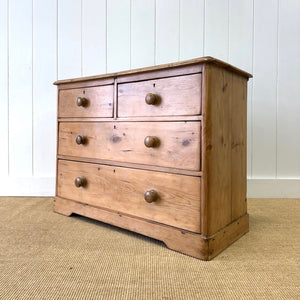 An Antique English Pine Chest of Drawers Dresser c1890