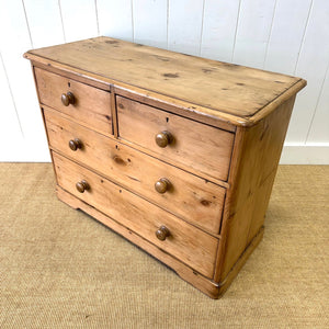 An Antique English Pine Chest of Drawers Dresser c1890