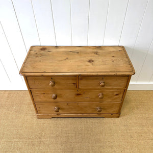 An Antique English Pine Chest of Drawers Dresser c1890