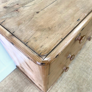 An Antique English Pine Chest of Drawers Dresser c1890