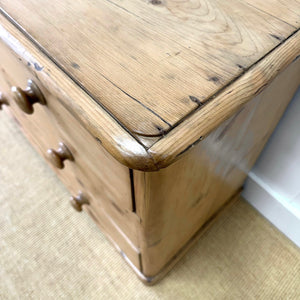 An Antique English Pine Chest of Drawers Dresser c1890