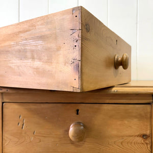 An Antique English Pine Chest of Drawers Dresser c1890