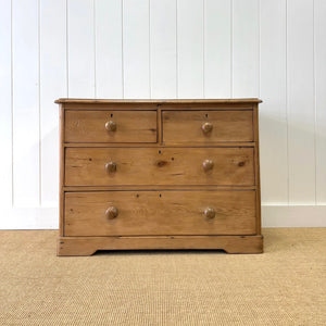 An Antique English Pine Chest of Drawers Dresser c1890