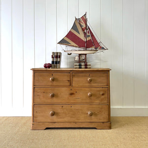 An Antique English Pine Chest of Drawers Dresser c1890