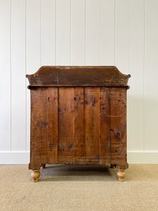An English Pine Chest of Drawers Dresser with Gallery c1890