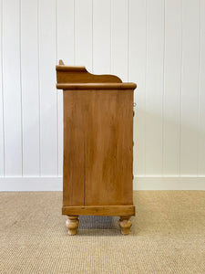 An English Pine Chest of Drawers Dresser with Gallery c1890