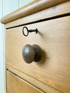 An English Pine Chest of Drawers Dresser with Gallery c1890