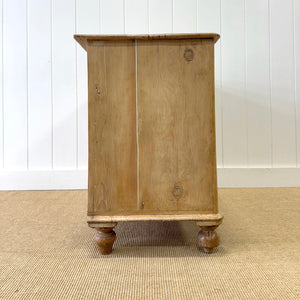 An Antique English Pine Chest of Drawers Dresser Tulip Feet c1890