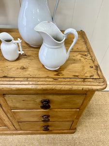 A Large and Low English Country 7 Drawer Pine Buffet or Sideboard c1860