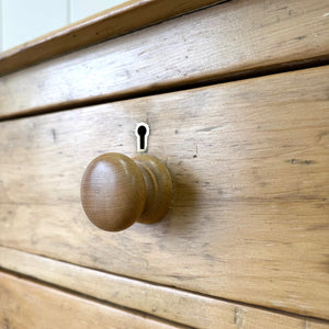 An Antique English Pine Chest of Drawers Dresser Tulip Feet c1890
