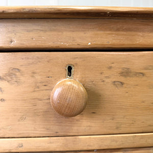 An Antique English Pine Chest of Drawers Dresser Tulip Feet c1890