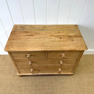 An Antique English Pine Chest of Drawers Dresser Tulip Feet c1890