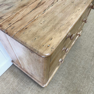 An Antique English Pine Chest of Drawers Dresser Tulip Feet c1890