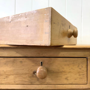 An Antique English Pine Chest of Drawers Dresser Tulip Feet c1890