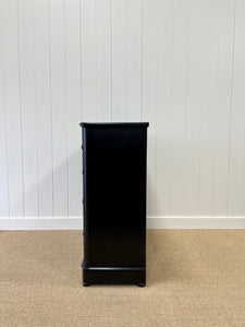 A Large English Ebonized Pine Black Chest of Drawers Dresser c1890