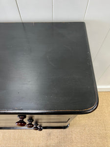A Large English Ebonized Pine Black Chest of Drawers Dresser c1890