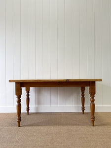 A Vintage English Country Waxed Pine 5ft Dining Harvest Table