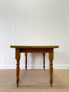 A Vintage English Country Waxed Pine 5ft Dining Harvest Table