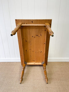 A Vintage English Country Waxed Pine 5ft Dining Harvest Table