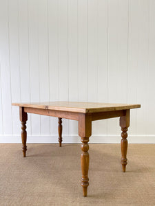 A Vintage English Country Waxed Pine 5ft Dining Harvest Table